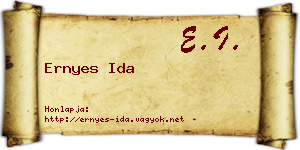 Ernyes Ida névjegykártya